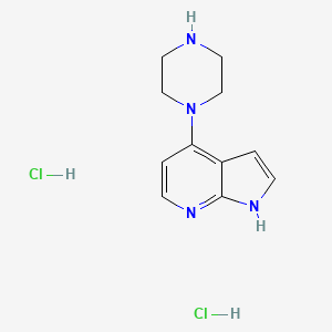 molecular formula C11H16Cl2N4 B14883564 4-(piperazin-1-yl)-1H-pyrrolo[2,3-b]pyridine dihydrochloride 