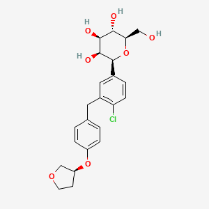 molecular formula C23H27ClO7 B14883574 (2S,3S,4R,5S,6R)-2-(4-Chloro-3-(4-(((S)-tetrahydrofuran-3-yl)oxy)benzyl)phenyl)-6-(hydroxymethyl)tetrahydro-2H-pyran-3,4,5-triol (Empagliflozin Impurity pound(c) 