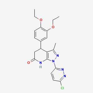 molecular formula C21H22ClN5O3 B14883695 1-(6-chloropyridazin-3-yl)-4-(3,4-diethoxyphenyl)-3-methyl-4,5-dihydro-1H-pyrazolo[3,4-b]pyridin-6-ol 