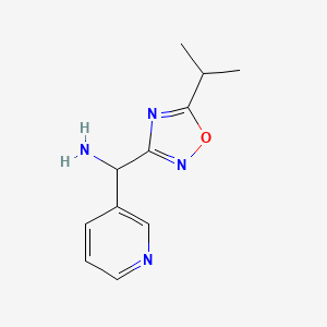 molecular formula C11H14N4O B14883702 (5-Isopropyl-1,2,4-oxadiazol-3-yl)(pyridin-3-yl)methanamine 