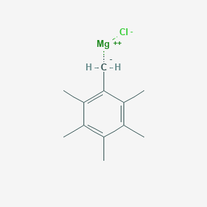 molecular formula C12H17ClMg B14883714 2,3,4,5,6-Pentamethylbenzylmagnesium chloride, 0.25 M in THF 