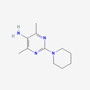 molecular formula C11H18N4 B14883750 4,6-Dimethyl-2-(piperidin-1-yl)pyrimidin-5-amine 