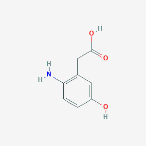 molecular formula C8H9NO3 B14883768 2-(2-Amino-5-hydroxyphenyl)acetic acid 