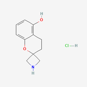 molecular formula C11H14ClNO2 B14883783 Spiro[azetidine-3,2'-chroman]-5'-ol hydrochloride 