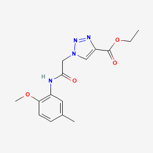 molecular formula C15H18N4O4 B14883793 ethyl 1-{[(2-methoxy-5-methylphenyl)carbamoyl]methyl}-1H-1,2,3-triazole-4-carboxylate 