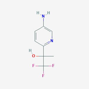 molecular formula C8H9F3N2O B14883852 2-(5-Aminopyridin-2-yl)-1,1,1-trifluoropropan-2-ol 