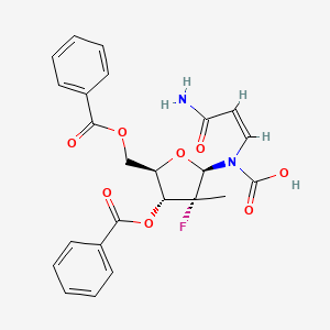 molecular formula C24H23FN2O8 B14883899 ((Z)-3-Amino-3-oxoprop-1-en-1-yl)((2R,3R,4R,5R)-4-(benzoyloxy)-5-((benzoyloxy)methyl)-3-fluoro-3-methyltetrahydrofuran-2-yl)carbamic acid 