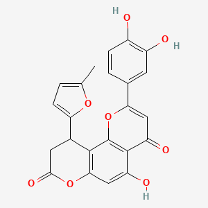 2-(3,4-dihydroxyphenyl)-5-hydroxy-10-(5-methylfuran-2-yl)-9,10-dihydro-4H,8H-pyrano[2,3-f]chromene-4,8-dione