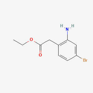 molecular formula C10H12BrNO2 B14883912 Ethyl 2-(2-amino-4-bromophenyl)acetate 