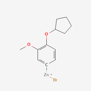 molecular formula C12H15BrO2Zn B14883946 4-Cyclopentyloxy-3-methoxyphenylZinc bromide 