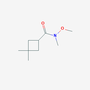 molecular formula C9H17NO2 B1488399 N-methoxy-N,3,3-trimethylcyclobutane-1-carboxamide CAS No. 1870559-20-8