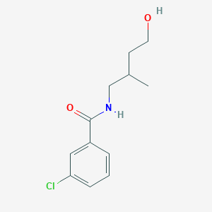 molecular formula C12H16ClNO2 B14884022 3-chloro-N-(4-hydroxy-2-methylbutyl)benzamide 