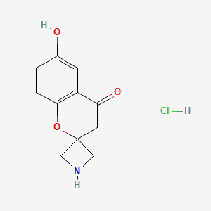 molecular formula C11H12ClNO3 B14884034 6'-Hydroxyspiro[azetidine-3,2'-chroman]-4'-one hydrochloride 