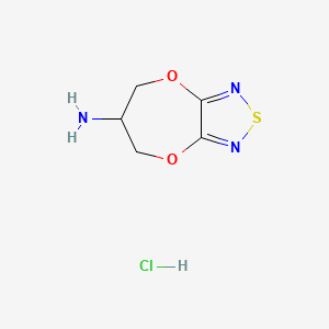 molecular formula C5H8ClN3O2S B14884038 6,7-dihydro-5H-[1,4]dioxepino[2,3-c][1,2,5]thiadiazol-6-amine hydrochloride 