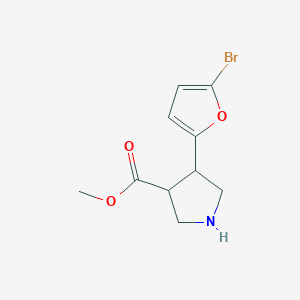 molecular formula C10H12BrNO3 B1488405 Methyl 4-(5-bromofuran-2-yl)pyrrolidine-3-carboxylate CAS No. 2098078-10-3
