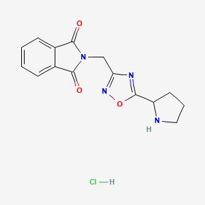 molecular formula C15H15ClN4O3 B14884064 2-((5-(Pyrrolidin-2-yl)-1,2,4-oxadiazol-3-yl)methyl)isoindoline-1,3-dione hydrochloride 