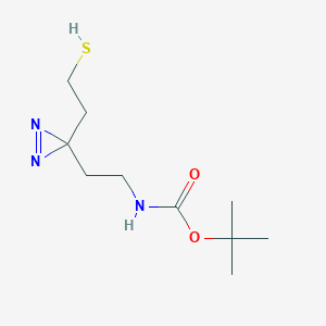 molecular formula C10H19N3O2S B14884085 tert-butyl (2-(3-(2-mercaptoethyl)-3H-diazirin-3-yl)ethyl)carbamate 