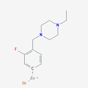 molecular formula C13H18BrFN2Zn B14884098 3-Fluoro-4-[(4-ethylpiperaZino)methyl]phenylZinc bromide 