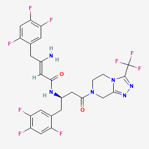 molecular formula C26H21F9N6O2 B14884114 (R,Z)-3-Amino-N-(4-oxo-4-(3-(trifluoromethyl)-5,6-dihydro-[1,2,4]triazolo[4,3-a]pyrazin-7(8H)-yl)-1-(2,4,5-trifluorophenyl)butan-2-yl)-4-(2,4,5-trifluorophenyl)but-2-enamide 