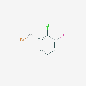 molecular formula C6H3BrClFZn B14884217 2-Chloro-3-fluorophenylZinc bromide 