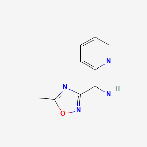 molecular formula C10H12N4O B14884226 N-methyl-1-(5-methyl-1,2,4-oxadiazol-3-yl)-1-(pyridin-2-yl)methanamine 