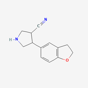 molecular formula C13H14N2O B1488425 4-(2,3-Dihydrobenzofuran-5-yl)pyrrolidine-3-carbonitrile CAS No. 1367120-08-8