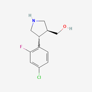 molecular formula C11H13ClFNO B14884270 [(3S,4R)-4-(4-chloro-2-fluorophenyl)pyrrolidin-3-yl]methanol 