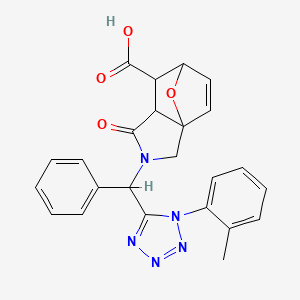 molecular formula C24H21N5O4 B14884315 2-{[1-(2-methylphenyl)-1H-tetrazol-5-yl](phenyl)methyl}-1-oxo-1,2,3,6,7,7a-hexahydro-3a,6-epoxyisoindole-7-carboxylic acid 