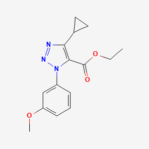molecular formula C15H17N3O3 B1488433 Ethyl 4-cyclopropyl-1-(3-methoxyphenyl)-1H-1,2,3-triazole-5-carboxylate CAS No. 1428241-41-1