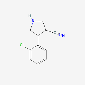 molecular formula C11H11ClN2 B1488434 4-(2-氯苯基)吡咯烷-3-碳腈 CAS No. 2097936-44-0