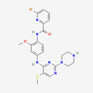 6-Bromo-N-(2-methoxy-4-((5-(methylthio)-2-(piperazin-1-yl)pyrimidin-4-yl)amino)phenyl)picolinamide