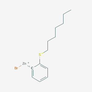 molecular formula C13H19BrSZn B14884373 2-n-HeptylthiophenylZinc bromide 