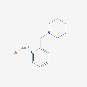 molecular formula C12H16BrNZn B14884399 2-[(1-Piperidino)methyl]phenylZinc bromide 