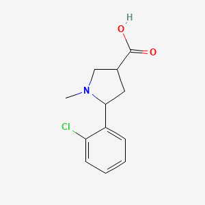 molecular formula C12H14ClNO2 B14884430 5-(2-Chlorophenyl)-1-methylpyrrolidine-3-carboxylic acid 