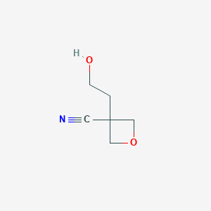 molecular formula C6H9NO2 B14884438 3-(2-Hydroxyethyl)oxetane-3-carbonitrile 