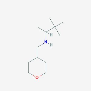 molecular formula C12H25NO B1488444 (3,3-Dimethylbutan-2-yl)[(oxan-4-yl)methyl]amine CAS No. 1567038-17-8