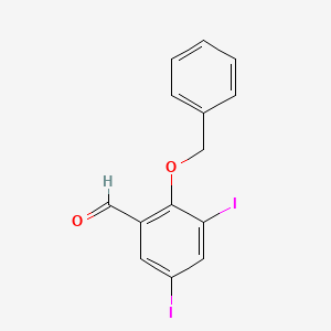 molecular formula C14H10I2O2 B14884485 2-(Benzyloxy)-3,5-diiodobenzaldehyde 