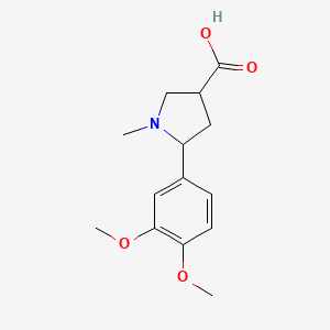 molecular formula C14H19NO4 B14884527 5-(3,4-Dimethoxyphenyl)-1-methylpyrrolidine-3-carboxylic acid CAS No. 2098092-68-1