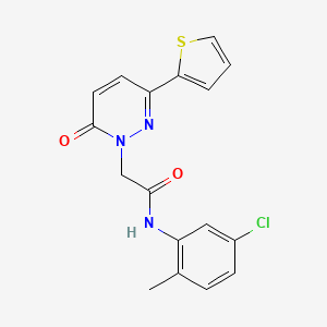 molecular formula C17H14ClN3O2S B14884536 N-(5-chloro-2-methylphenyl)-2-(6-oxo-3-(thiophen-2-yl)pyridazin-1(6H)-yl)acetamide 