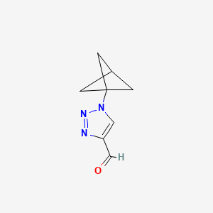 molecular formula C8H9N3O B14884555 1-(Bicyclo[1.1.1]pentan-1-yl)-1H-1,2,3-triazole-4-carbaldehyde 