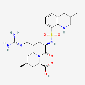 molecular formula C23H36N6O5S B14884577 (2S,4S)-4-Methyl-1-(((3-methyl-1,2,3,4-tetrahydroquinolin-8-yl)sulfonyl)-D-arginyl)piperidine-2-carboxylic acid 