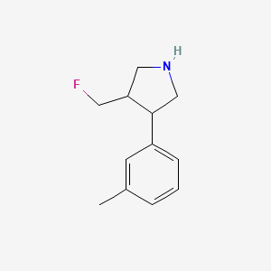 molecular formula C12H16FN B1488462 3-(氟甲基)-4-(间甲苯基)吡咯烷 CAS No. 2098030-73-8