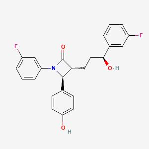 molecular formula C24H21F2NO3 B14884623 (3R,4S)-1-(3-Fluorophenyl)-3-((S)-3-(3-fluorophenyl)-3-hydroxypropyl)-4-(4-hydroxyphenyl)azetidin-2-one 