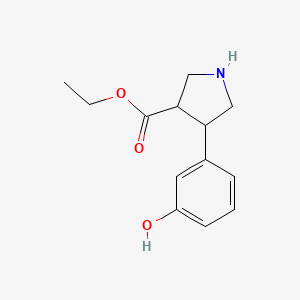 molecular formula C13H17NO3 B1488464 4-(3-羟基苯基)吡咯烷-3-羧酸乙酯 CAS No. 2098031-08-2
