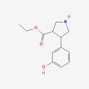 molecular formula C13H17NO3 B1488464 4-(3-ヒドロキシフェニル)ピロリジン-3-カルボン酸エチル CAS No. 2098031-08-2