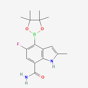 5-Fluoro-2-methyl-4-(4,4,5,5-tetramethyl-1,3,2-dioxaborolan-2-yl)-1H-indole-7-carboxamide