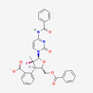 molecular formula C31H25FN3O7- B14884677 2-((2S,3R,4R,5S)-5-(4-Benzamido-2-oxopyrimidin-1(2H)-yl)-2-((benzoyloxy)methyl)-4-fluoro-4-methyltetrahydrofuran-3-yl)benzoate 