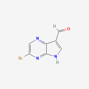 molecular formula C7H4BrN3O B14884678 3-Bromo-5H-pyrrolo[2,3-b]pyrazine-7-carbaldehyde 