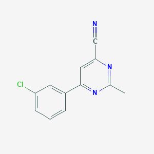 2-Methyl-6-(3-chlorophenyl)pyrimidine-4-carbonitrile