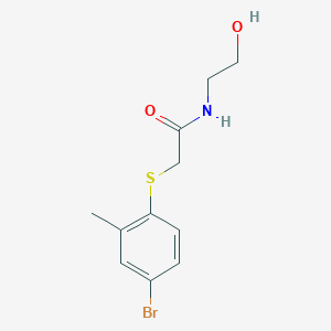 molecular formula C11H14BrNO2S B14884709 2-((4-Bromo-2-methylphenyl)thio)-N-(2-hydroxyethyl)acetamide 